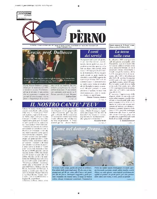 La prima pagina de IL PERNO n. 1/2012