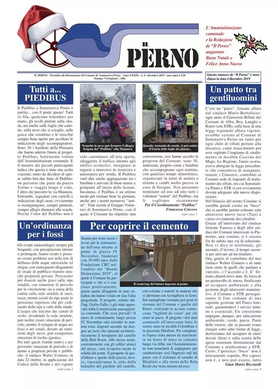 La prima pagina de Il Perno n. 4/2019