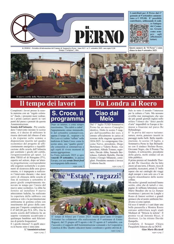 Prima pagina Il Perno n. 3.2025
