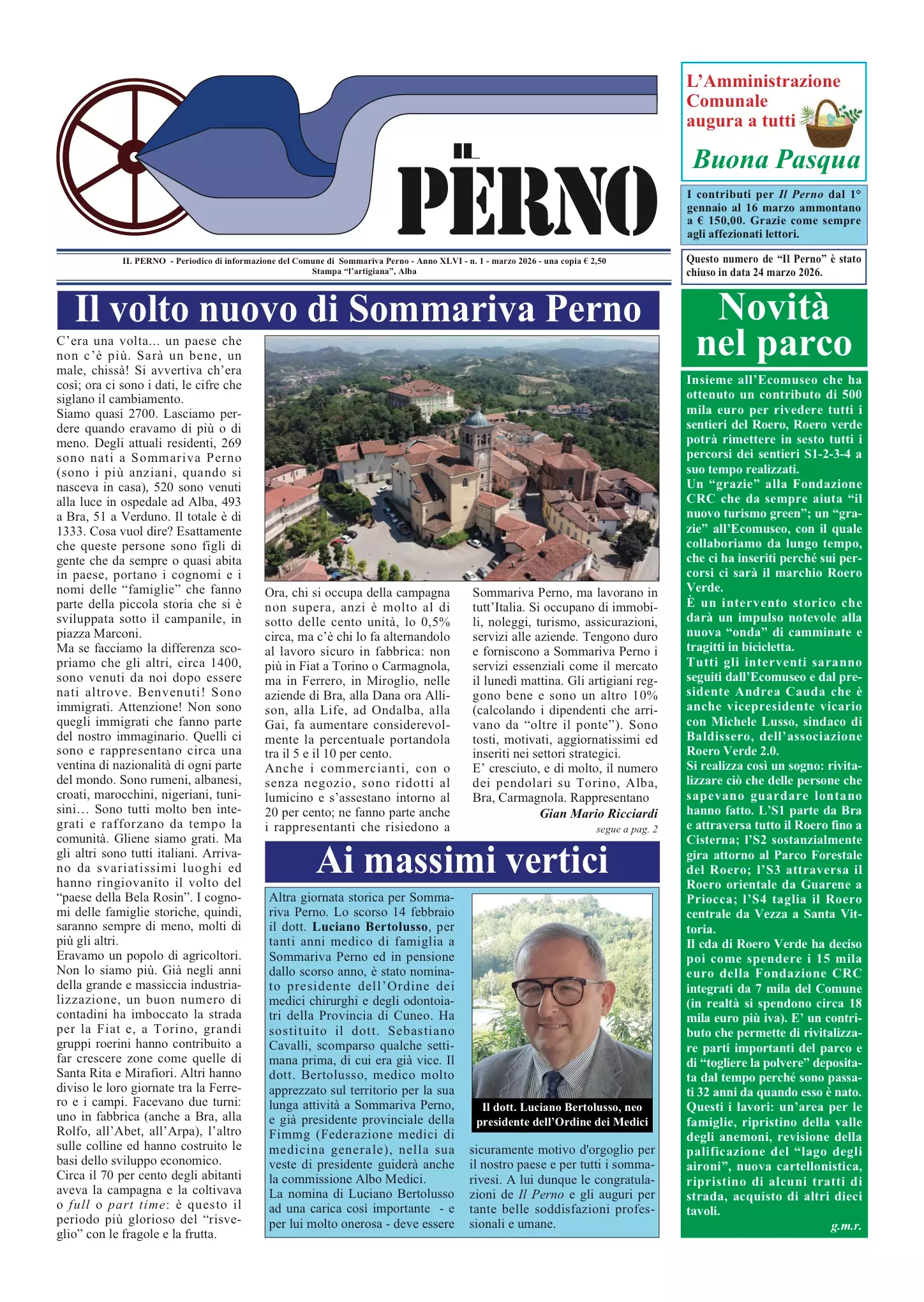 Prima pagina de Il Perno n. 1.2026