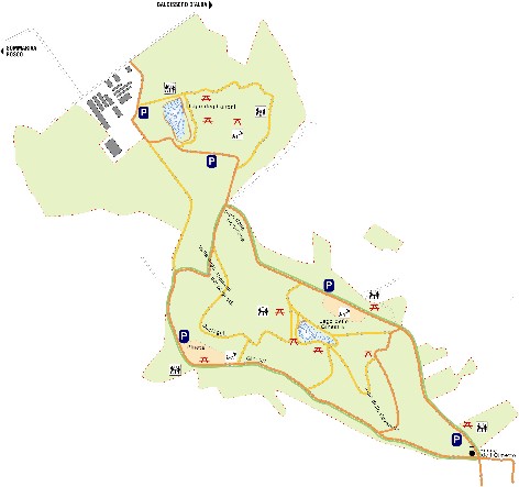 La cartina detagliata del Parco forestale allegata al pieghevole